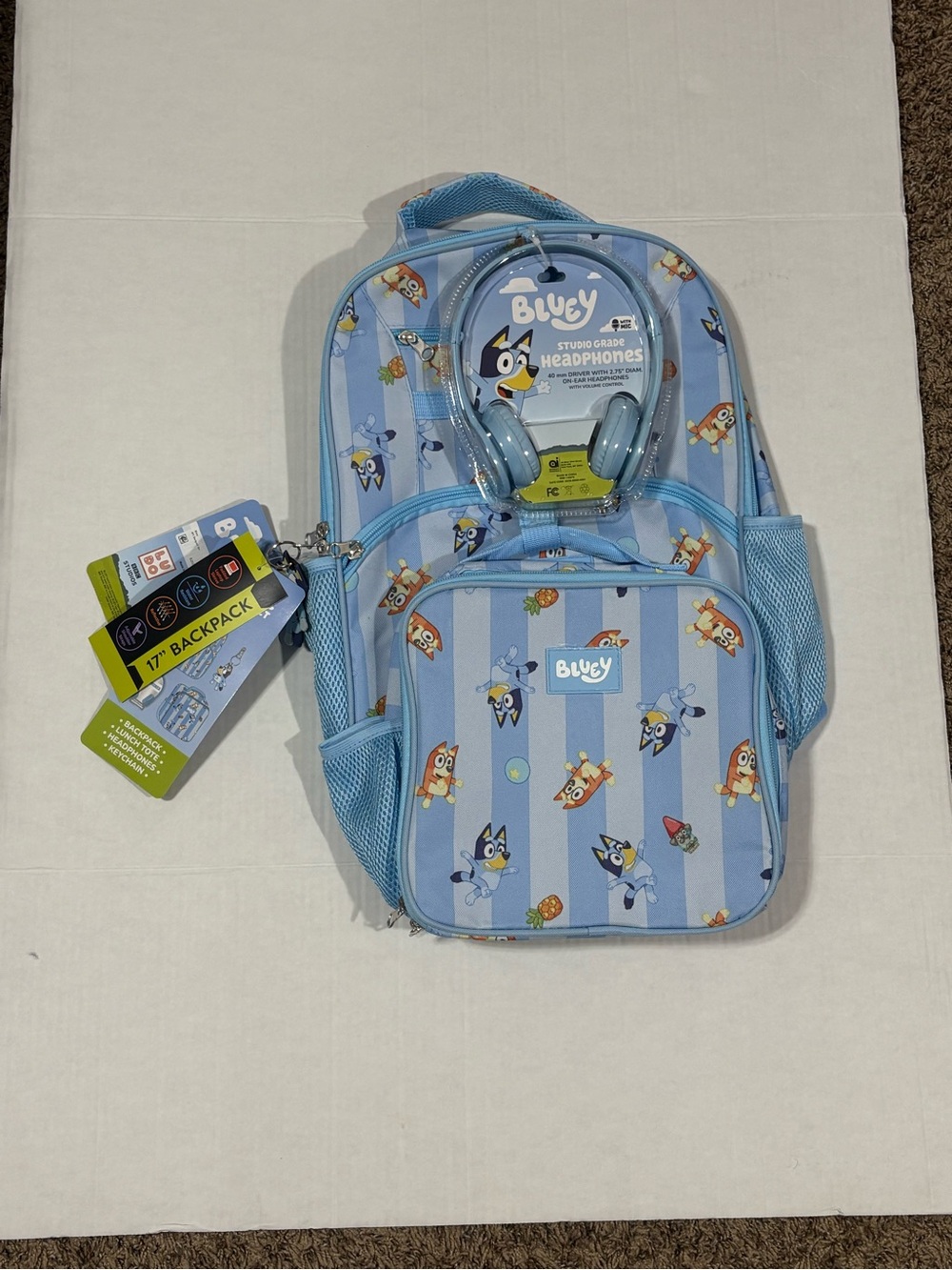 Bluey Kids Light Blue Backpack with Matching Headphones - Blue